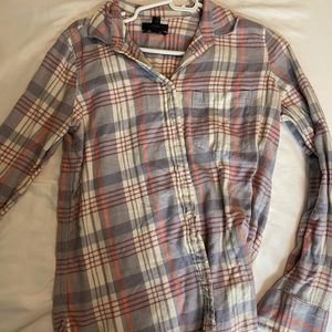 J. crew plaid shirt.